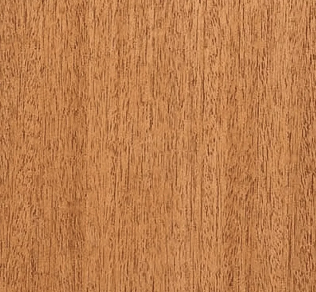 Mahogany, straight-grained with a ribbon stripe