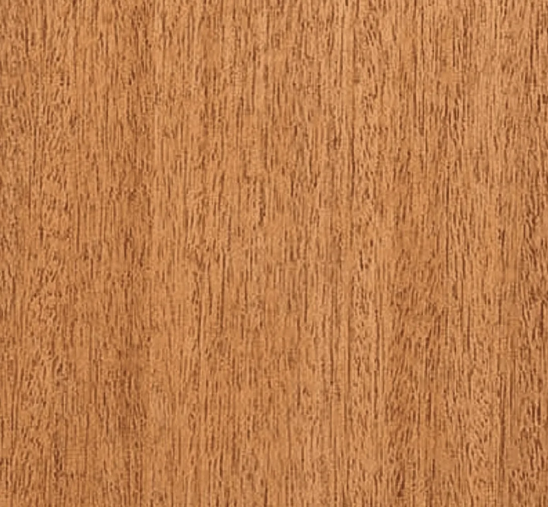 Mahogany, straight-grained with a ribbon stripe