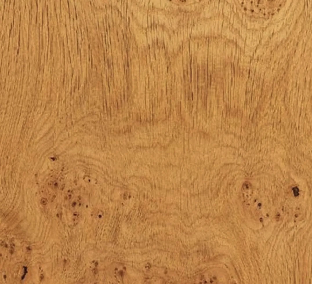 Pippy oak, with clusters of small burr pips through the grain